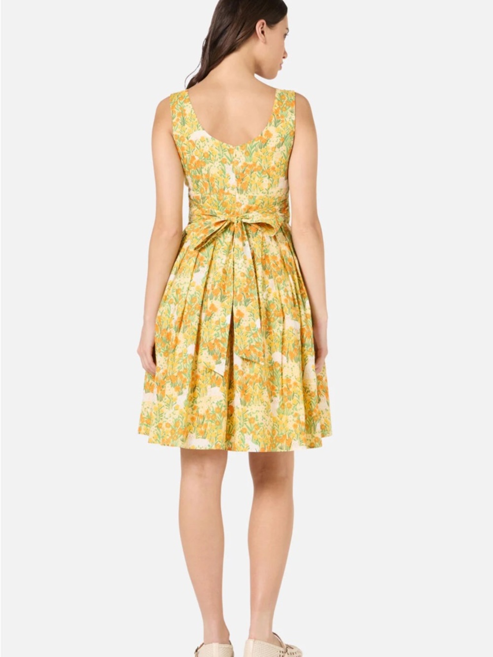 Cat & Flora Sun Dress Yellow Floral Fit-and-Flare Sundress - Picture 3 of 4